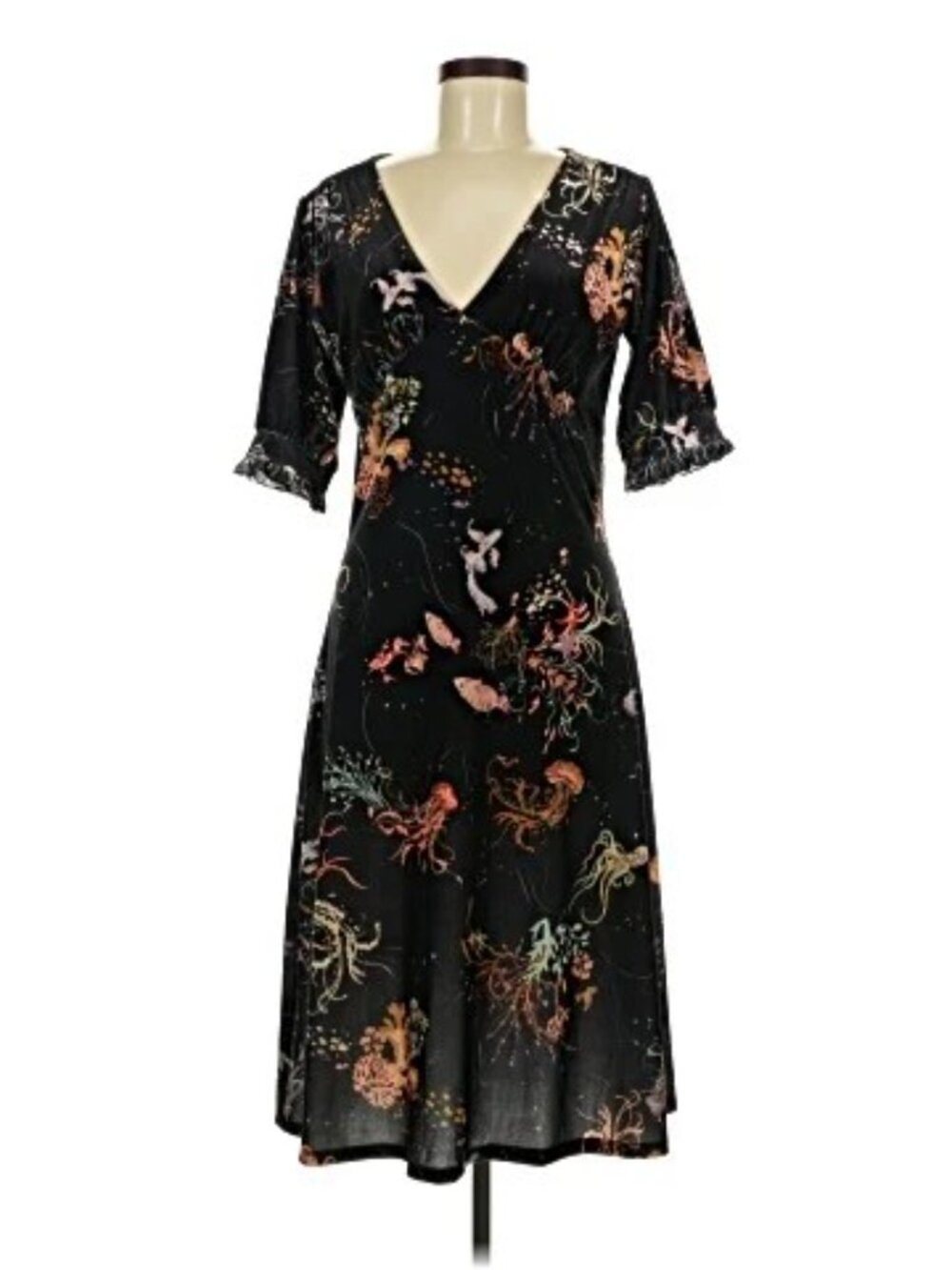 Modcloth "Can't Go Unnoticed" Velvet Dress with Ocotpi - Picture 4 of 5